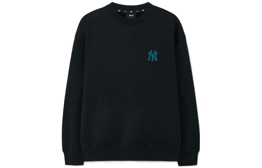 MLB Letter Embroidered Crewneck Sweatshirt Unisex Black 3AMTB0336-50BKS