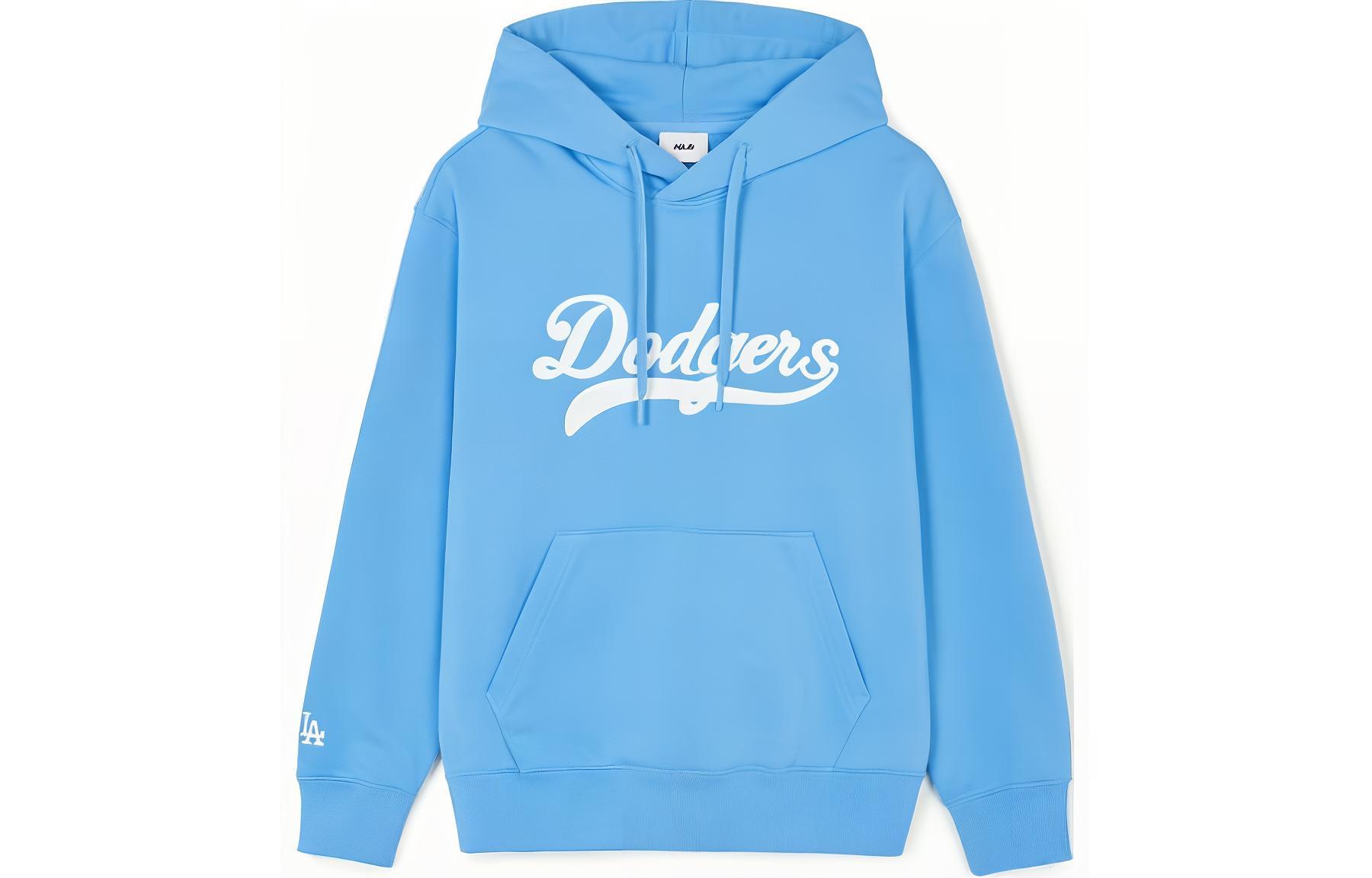 MLB Letter Logo Hoodie Unisex Blue Pullover Long-Sleeve Sweatshirt 3AHDV1141-07BLL