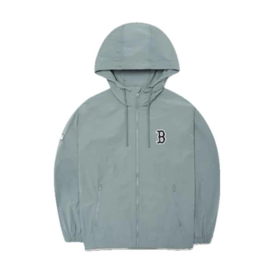 MLB Letter Logo Printed Hoodie Jacket Unisex Teal Green 3AWJB5124-43GRS