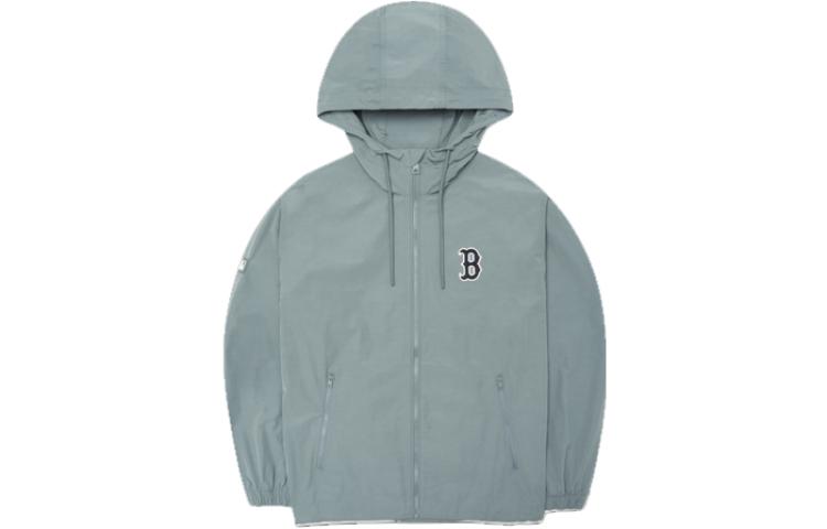 MLB Letter Logo Printed Hoodie Jacket Unisex Teal Green 3AWJB5124-43GRS 圖 2