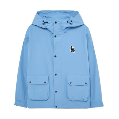 MLB Letter Print Hooded Jacket Unisex Blue 3AWJB0134-07SBD