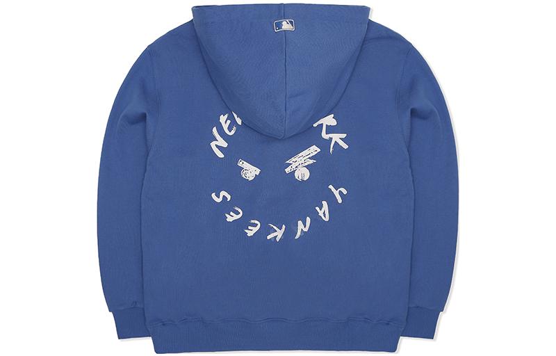 MLB Letter Print Loose Fit Hoodie Unisex - Navy Blue 3AHDE0226-50BLD