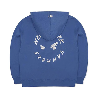 MLB Letter Print Loose Fit Hoodie Unisex - Navy Blue 3AHDE0226-50BLD