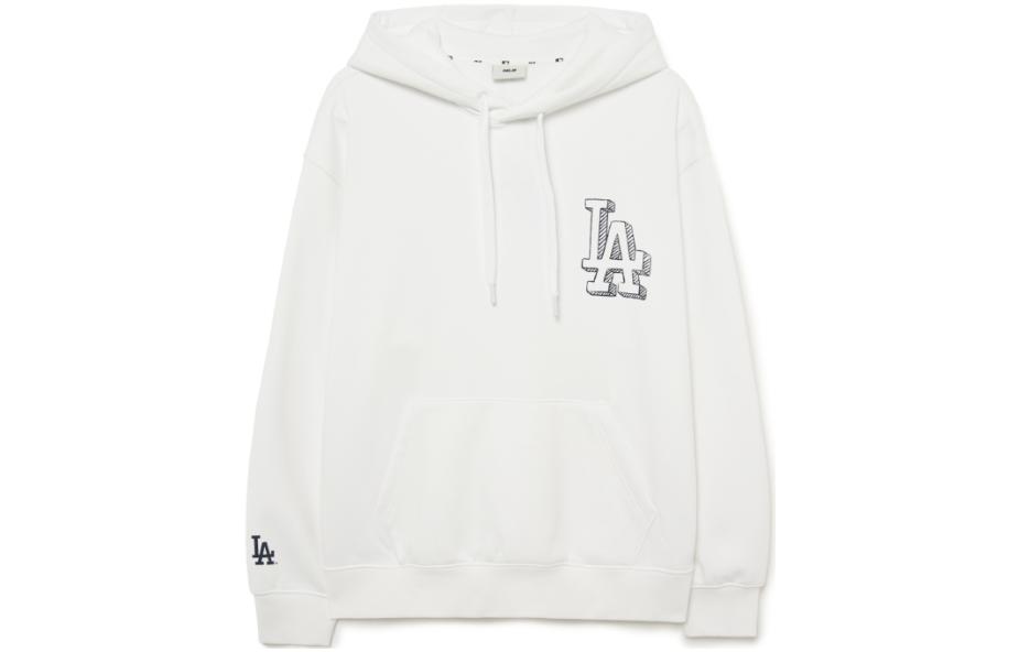 MLB Letter Print Oversized Hoodie Unisex - White 3AHDB0336-07WHS
