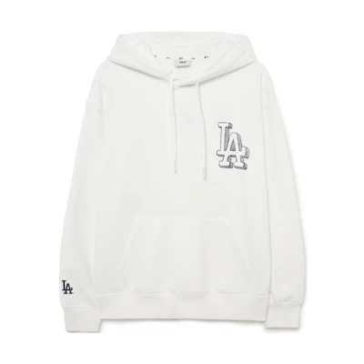MLB Letter Print Oversized Hoodie Unisex - White 3AHDB0336-07WHS