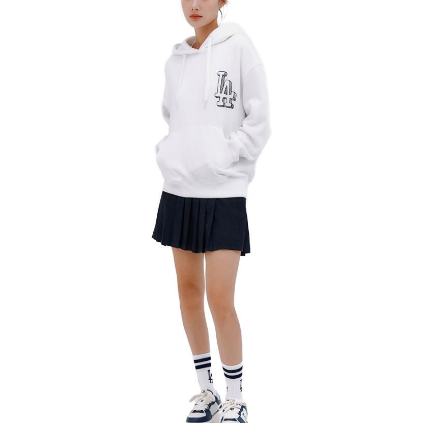 MLB Letter Print Oversized Hoodie Unisex - White 3AHDB0336-07WHS 圖 3