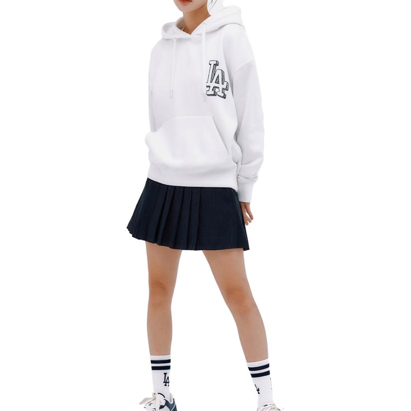 MLB Letter Print Oversized Hoodie Unisex - White 3AHDB0336-07WHS 圖 4