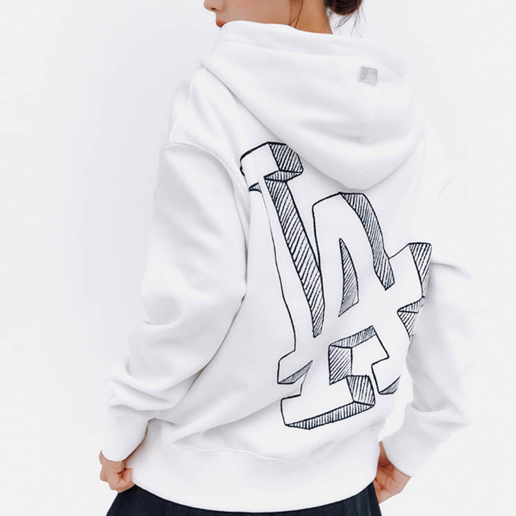 MLB Letter Print Oversized Hoodie Unisex - White 3AHDB0336-07WHS 圖 5
