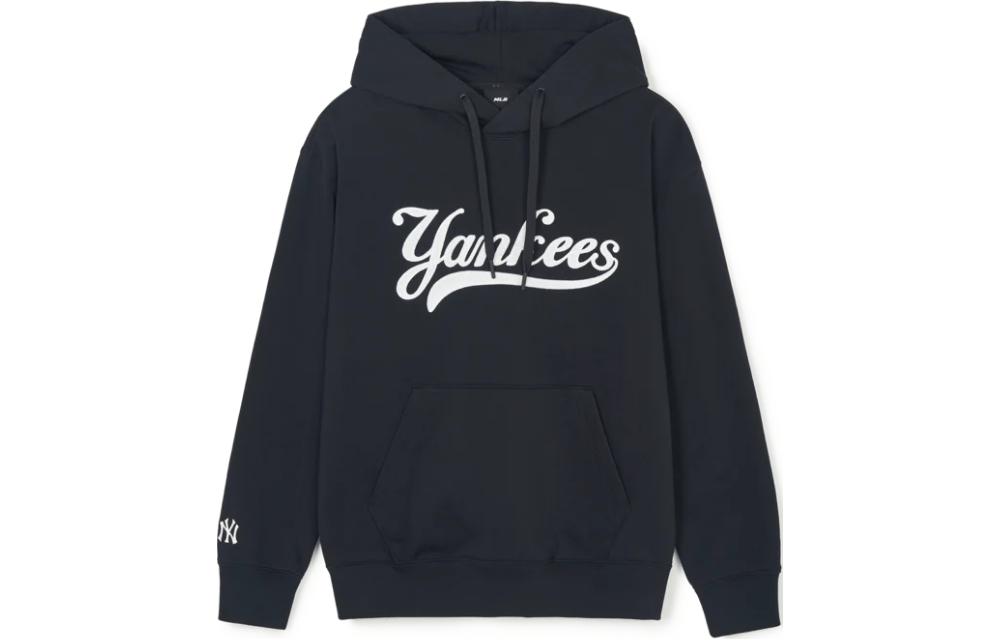 MLB Letter Print Pullover Hoodie Loose Fit - Dark Blue 3AHDV1141-50BKS