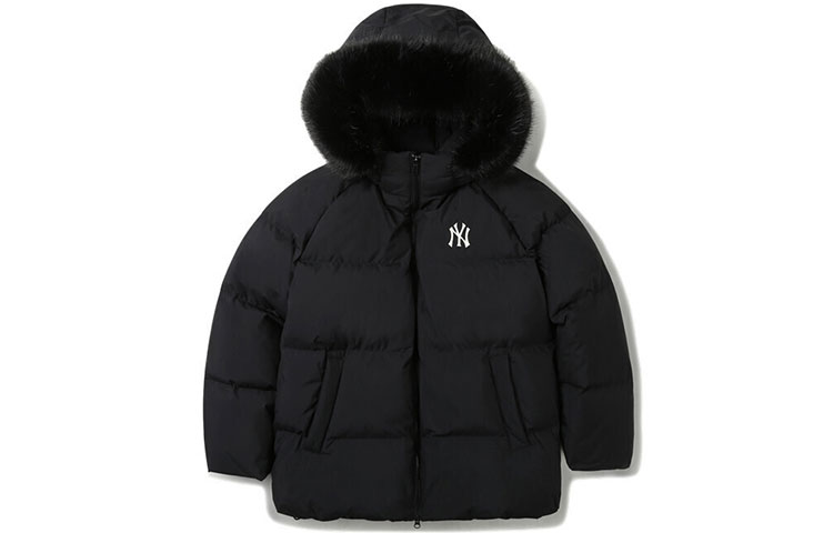MLB Letter Print Short Hooded Quilted Down Jacket Unisex Black. 3ADJEC116-50BKS 圖 3