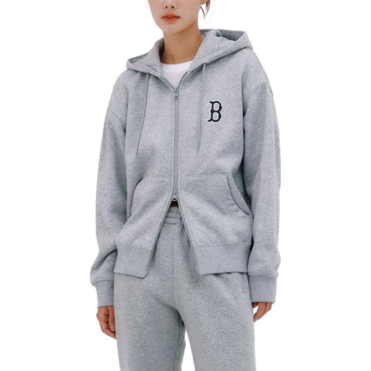 MLB Letter Print Zip-Up Hoodie Jacket Unisex - Gray 3ATRB0236-43MGS 圖 4