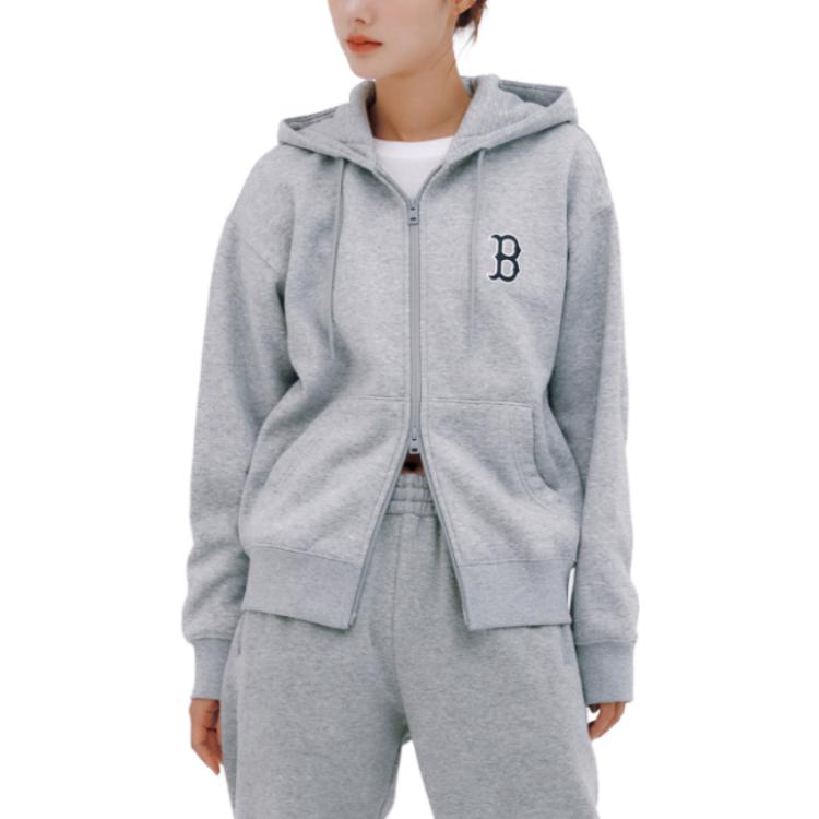 MLB Letter Print Zip-Up Hoodie Jacket Unisex - Gray 3ATRB0236-43MGS 圖 5