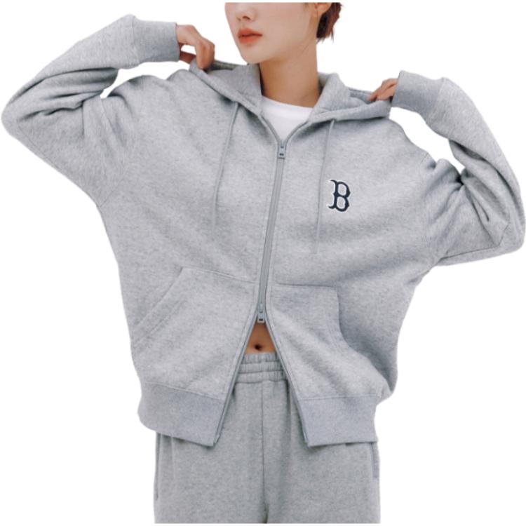MLB Letter Print Zip-Up Hoodie Jacket Unisex - Gray 3ATRB0236-43MGS 圖 6