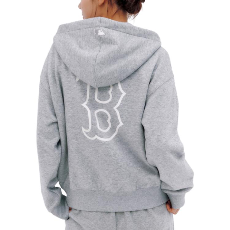 MLB Letter Print Zip-Up Hoodie Jacket Unisex - Gray 3ATRB0236-43MGS 圖 7