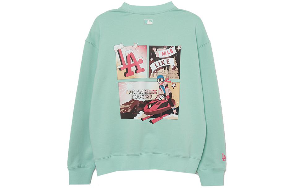 MLB LIKE FW23 Logo Print Crewneck Sweatshirt Unisex Light Mint Green 3AMTL0134-07MTL