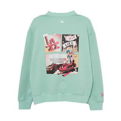 MLB LIKE FW23 Logo Print Crewneck Sweatshirt Unisex Light Mint Green 3AMTL0134-07MTL