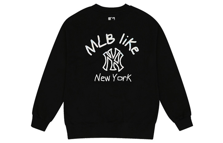 MLB LIKE Series Back Letter Print Sweatshirt Unisex Black 31MTE2011-50L