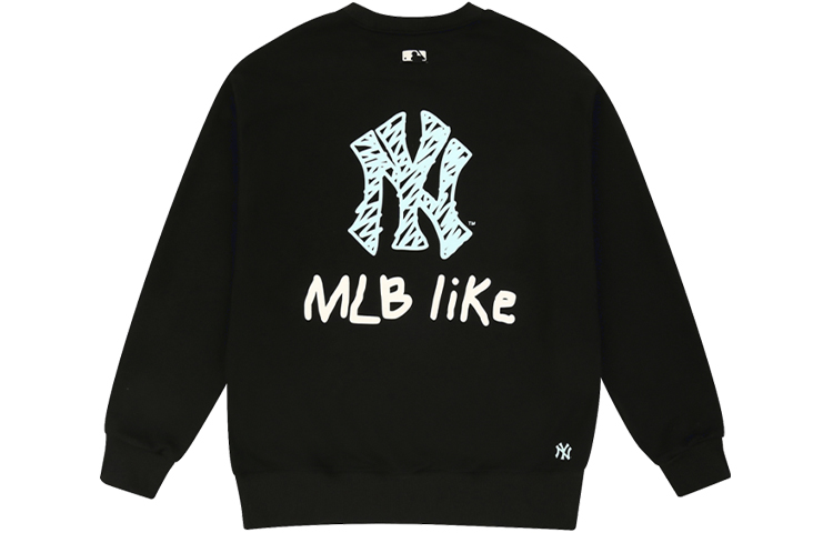 MLB LIKE Series Black Loose Fit Graffiti Print Lightweight Sweatshirt-Unisex 31MT08011-50L