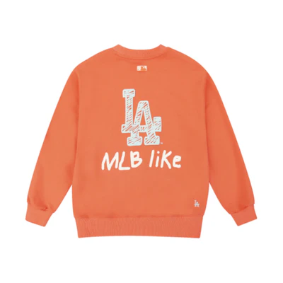MLB LIKE Series Loose Fit Graffiti Pullover Sweatshirt Unisex Orange 31MT08011-07O