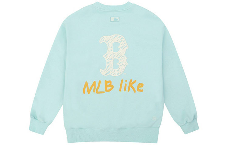 MLB LIKE Series Mint Graffiti Print Loose-Fit Long-Sleeve Sweatshirt Unisex 31MT08011-43T