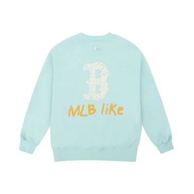 MLB LIKE Series Mint Graffiti Print Loose-Fit Long-Sleeve Sweatshirt Unisex 31MT08011-43T