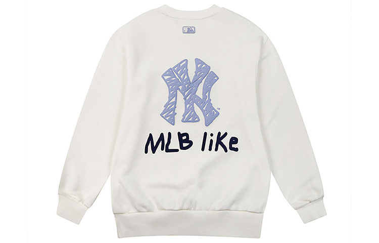 MLB LIKE Series New York Yankees Logo Crewneck Pullover Sweatshirt White Unisex 31MT22961-50I