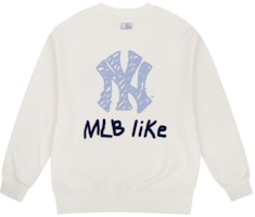 MLB Like Series New York Yankees Logo Ivory White Crewneck Sweatshirt Unisex 31MT05941-50I MLB Like Series New York Yankees Logo Ivory White Crewneck Sweatshirt Unisex 31MT05941-50I