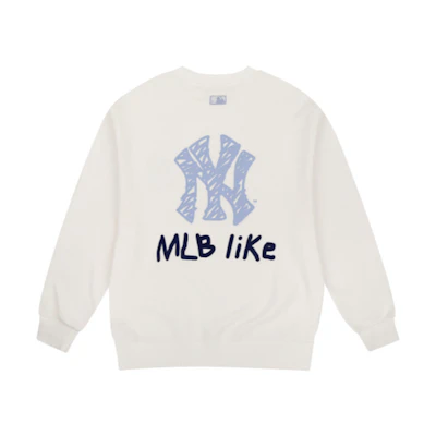 MLB Like Series New York Yankees Logo Ivory White Crewneck Sweatshirt Unisex 31MT05941-50I