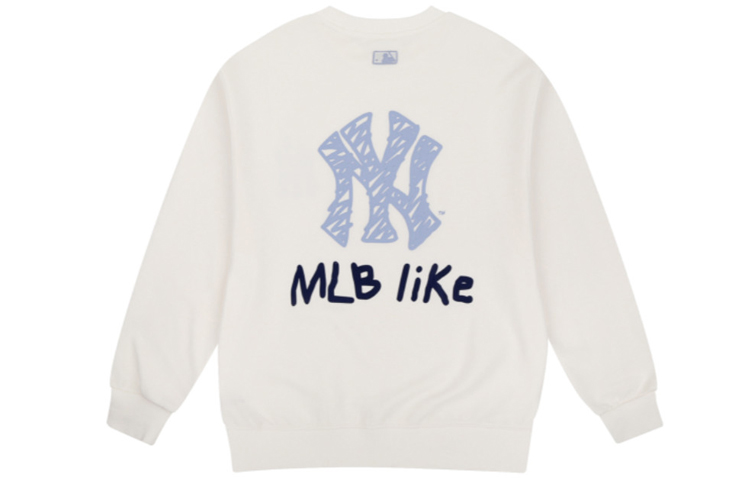 Order MLB Like Series New York Yankees Logo Ivory White Crewneck Sweatshirt Unisex 31MT05941-50I
