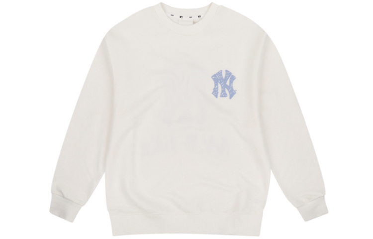 Lookbook MLB Like Series New York Yankees Logo Ivory White Crewneck Sweatshirt Unisex 31MT05941-50I