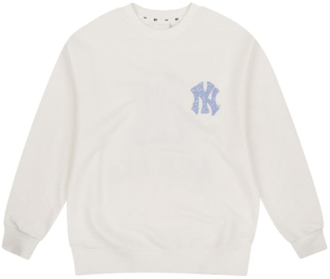 MLB Like Series New York Yankees Logo Ivory White Crewneck Sweatshirt Unisex 31MT05941-50I Lookbook MLB Like Series New York Yankees Logo Ivory White Crewneck Sweatshirt Unisex 31MT05941-50I