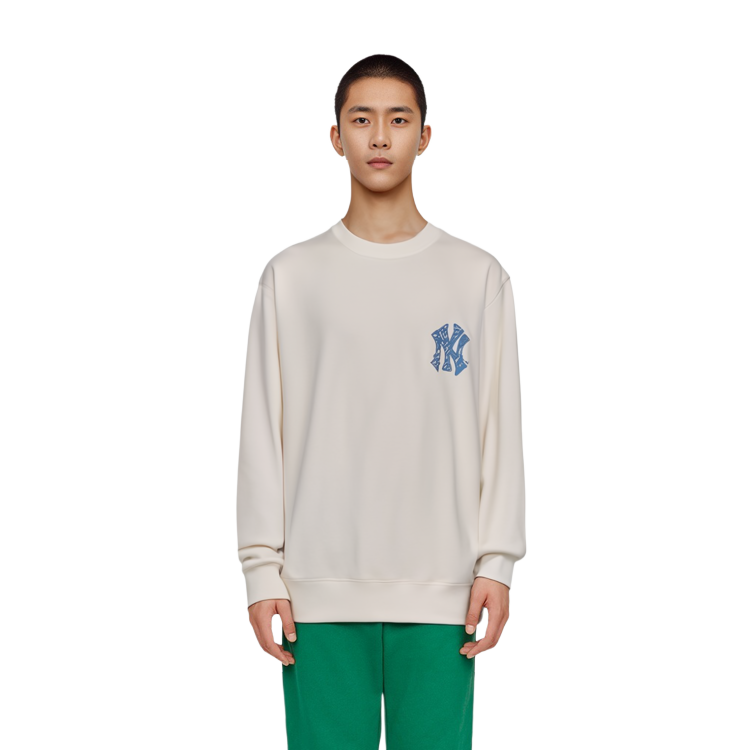 Details for MLB Like Series New York Yankees Logo Ivory White Crewneck Sweatshirt Unisex 31MT05941-50I