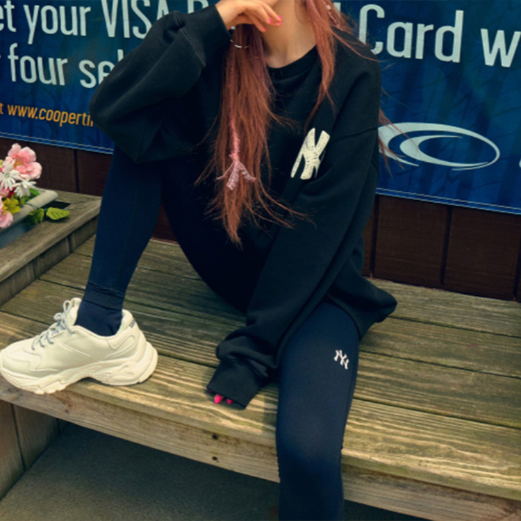 Purchase MLB LIKE系列男女同款宽松版大标志圆领卫衣 黑色 31MT05941-50L