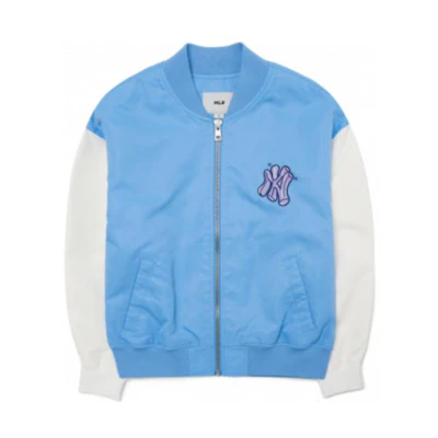 MLB LIKE Series Retro Logo Print Jacket Blue Unisex Casual Style 3AJPL0121-50BLS
