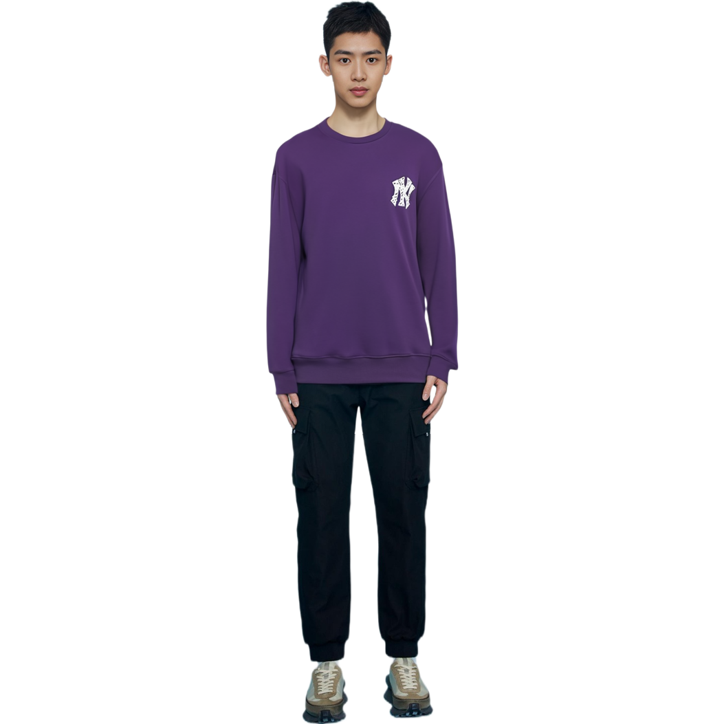 MLB LIKE Series Unisex Loose Fit Graffiti Sweatshirt Blue Purple Long Sleeve 31MT08011-50V 圖 6