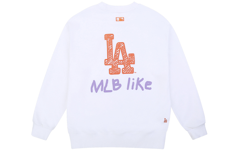 MLB LIKE Series Unisex White Graffiti Print Lightweight Long Sleeve Sweatshirt 31MT08011-07W 圖 2