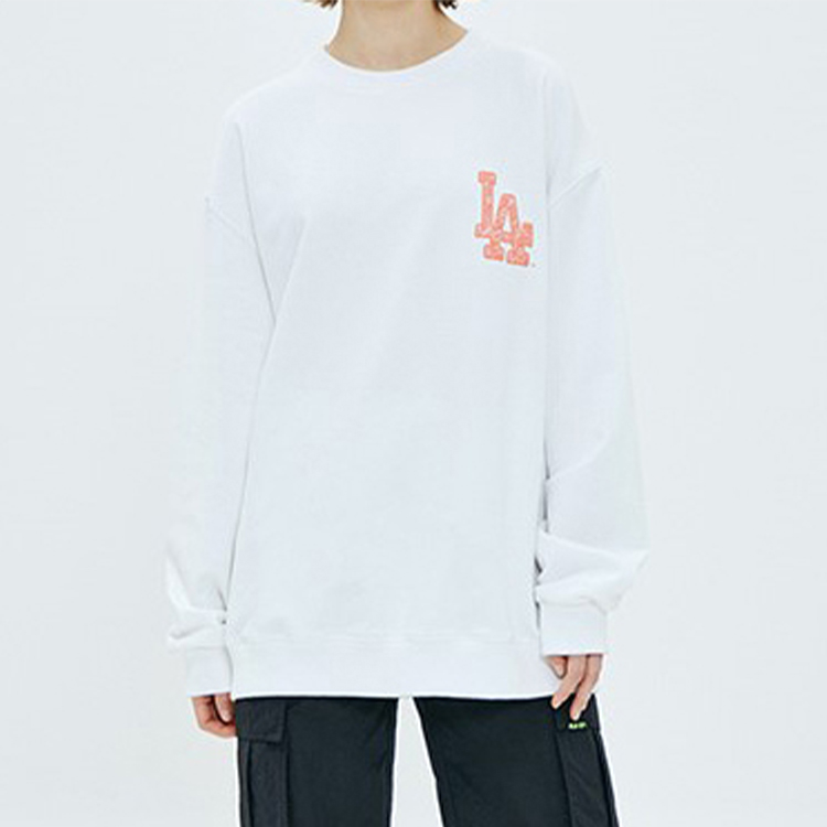 MLB LIKE Series Unisex White Graffiti Print Lightweight Long Sleeve Sweatshirt 31MT08011-07W 圖 4
