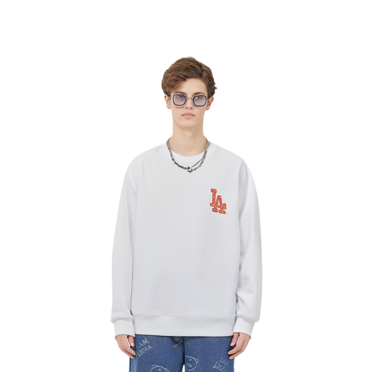 MLB LIKE Series Unisex White Graffiti Print Lightweight Long Sleeve Sweatshirt 31MT08011-07W 圖 6