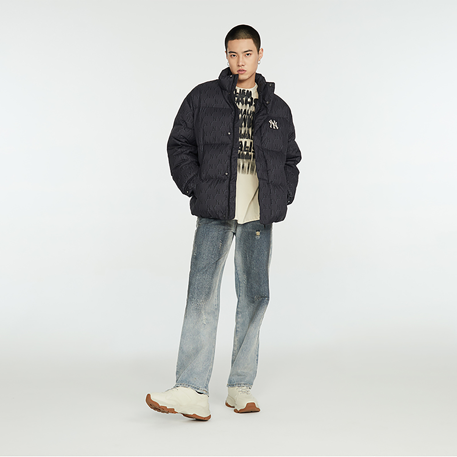 Purchase MLB 全版印花短版羽絨外套 男女款 黑色. 3ADJM0736-50BKS