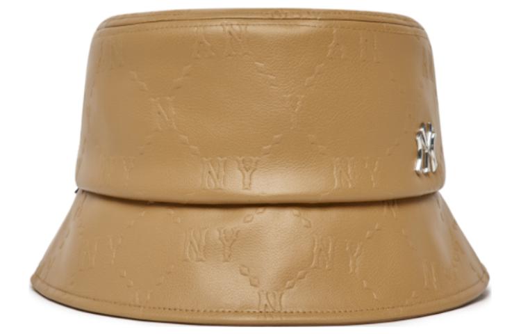 MLB Logo Embossed Faux Leather Bucket Hat Unisex Couple Style 3AHTM1226-50BGD