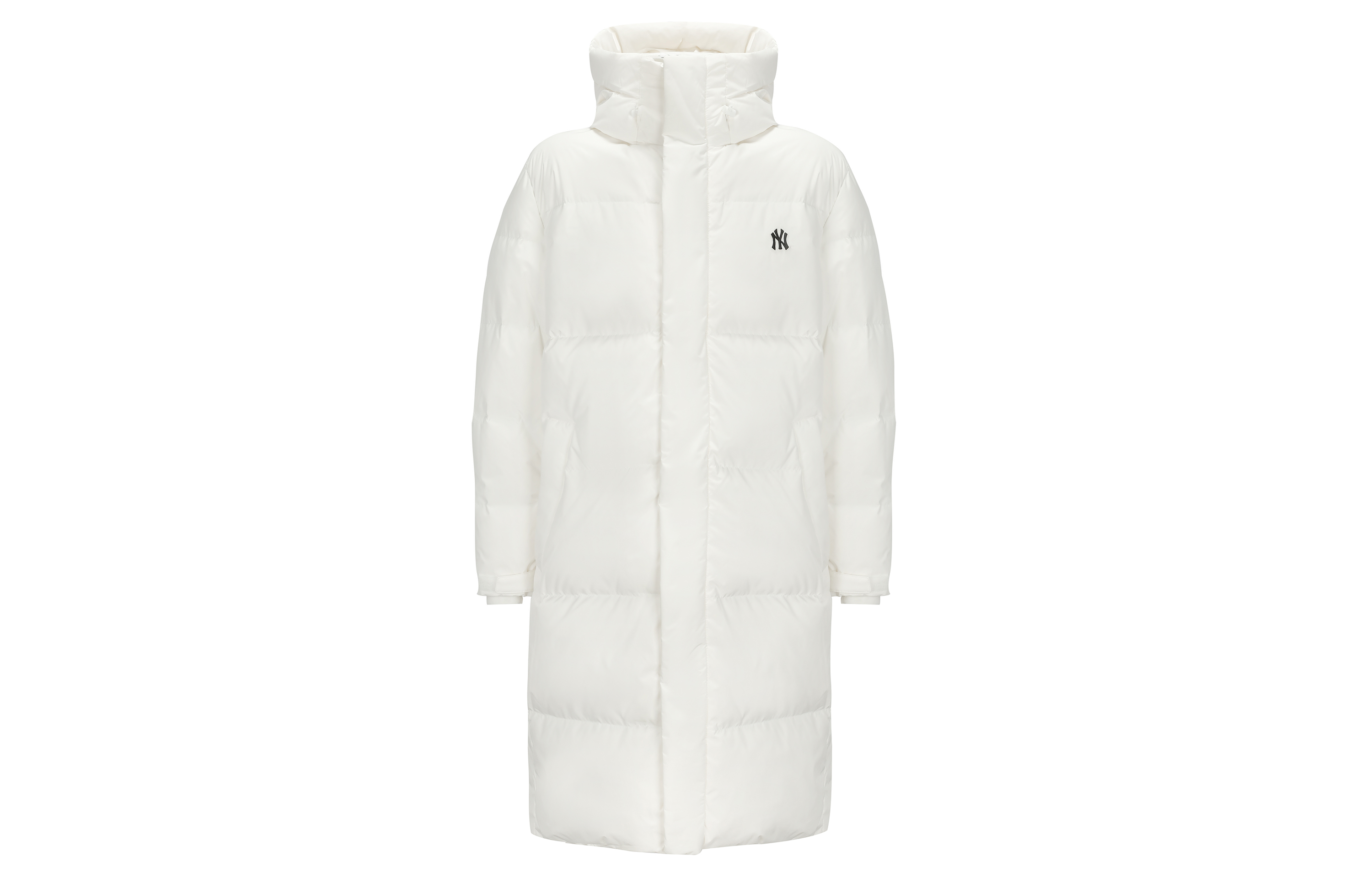 MLB Logo Embroidered Long Quilted Down Jacket Unisex Winter White. 3ADJJ0416-50IVS 圖 2