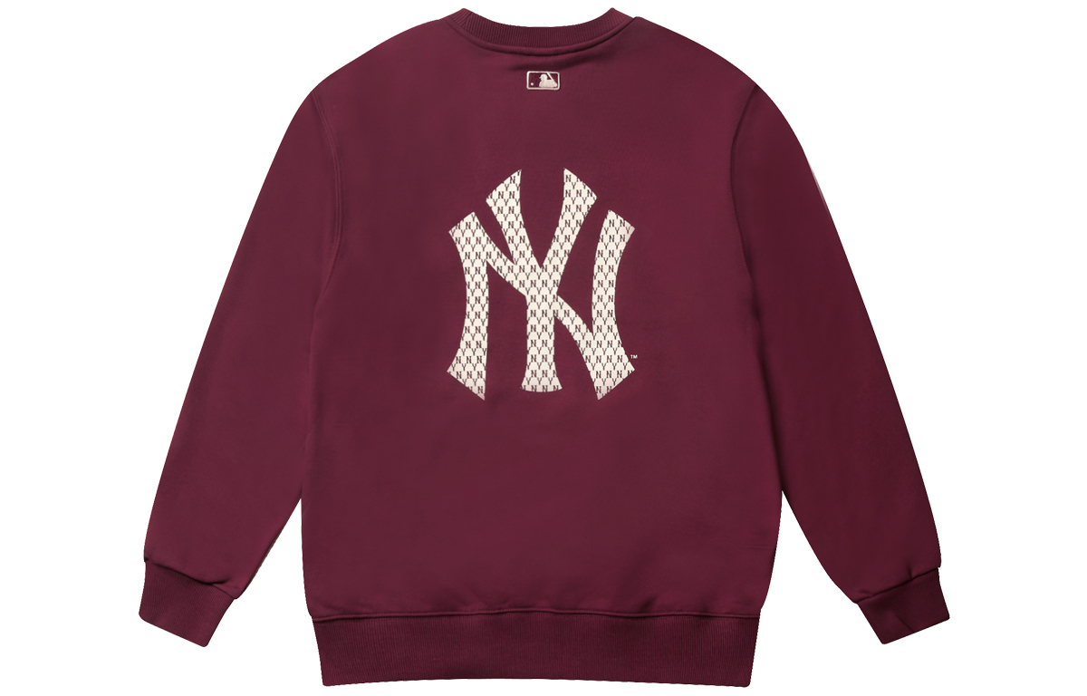 MLB Logo Embroidered Unisex Oversized Sweatshirt - Dark Purple 31MTM1041-50E