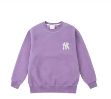 MLB Logo Fleece Sweatshirt Unisex Purple Long Sleeve 31MTF1061-50V MLB Logo Fleece Sweatshirt Unisex Purple Long Sleeve 31MTF1061-50V