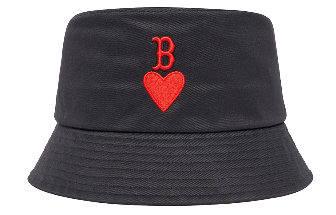 MLB Logo Heart Embroidery Bucket Hat Black Unisex 3AHTH013N-43BKS