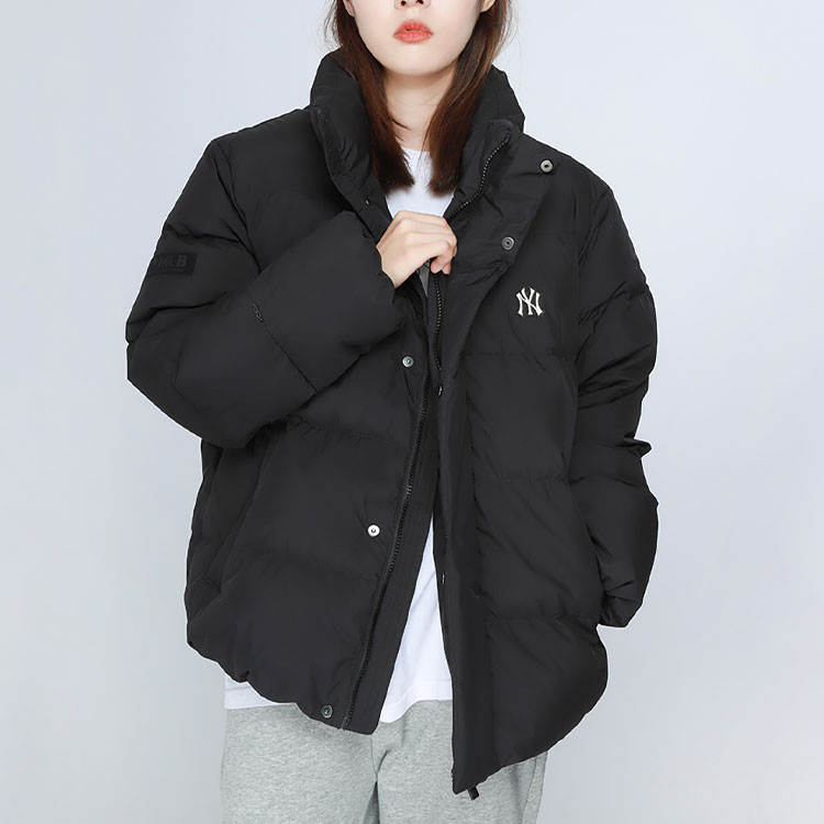 Purchase MLB logo輕盈黑色羽絨外套 男女款防風保暖短版外套 3ADJB0416-50BKS