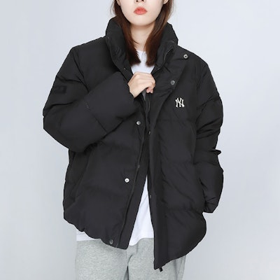 MLB logo輕盈黑色羽絨外套 男女款防風保暖短版外套 3ADJB0416-50BKS Purchase MLB logo輕盈黑色羽絨外套 男女款防風保暖短版外套 3ADJB0416-50BKS