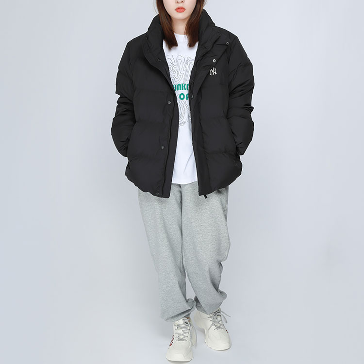 Cheap MLB logo輕盈黑色羽絨外套 男女款防風保暖短版外套 3ADJB0416-50BKS