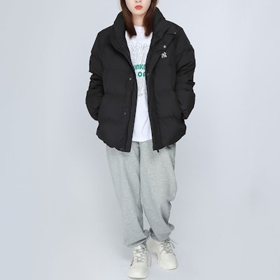 MLB logo輕盈黑色羽絨外套 男女款防風保暖短版外套 3ADJB0416-50BKS Cheap MLB logo輕盈黑色羽絨外套 男女款防風保暖短版外套 3ADJB0416-50BKS