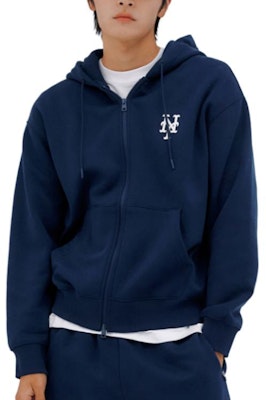 MLB Logo Jaket Hoodie Navy Blue dengan Resleting 3ATRB0236-09NYS Shop MLB Logo Jaket Hoodie Navy Blue dengan Resleting 3ATRB0236-09NYS