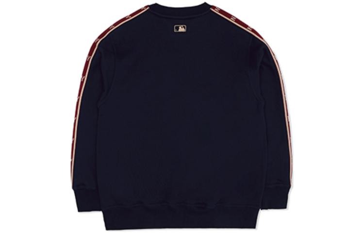 MLB Logo Navy Crewneck Pullover Fleece Sweatshirt Unisex 3AMTM0826-50NYD 圖 3